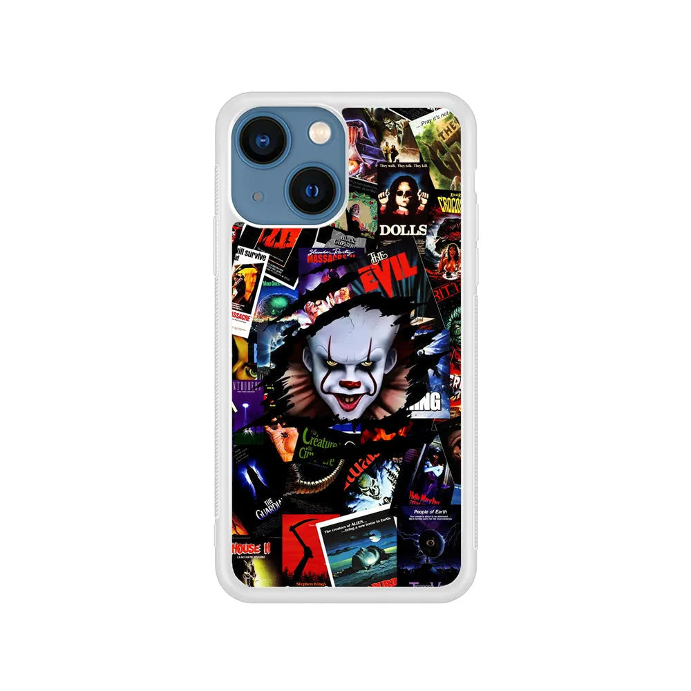 IT Clown Gaze From The Poster iPhone 15 Case-Rubber / White (2D Case)-Xtracase