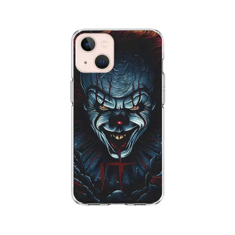 IT Clown Scary Face iPhone 13 Mini Case-Clear Soft Case-Xtracase