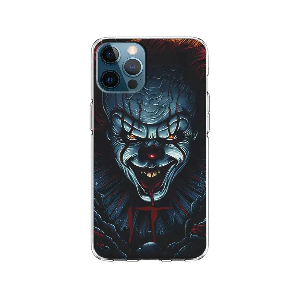 IT Clown Scary Face iPhone 15 Pro Max Case-Clear Soft Case-Xtracase