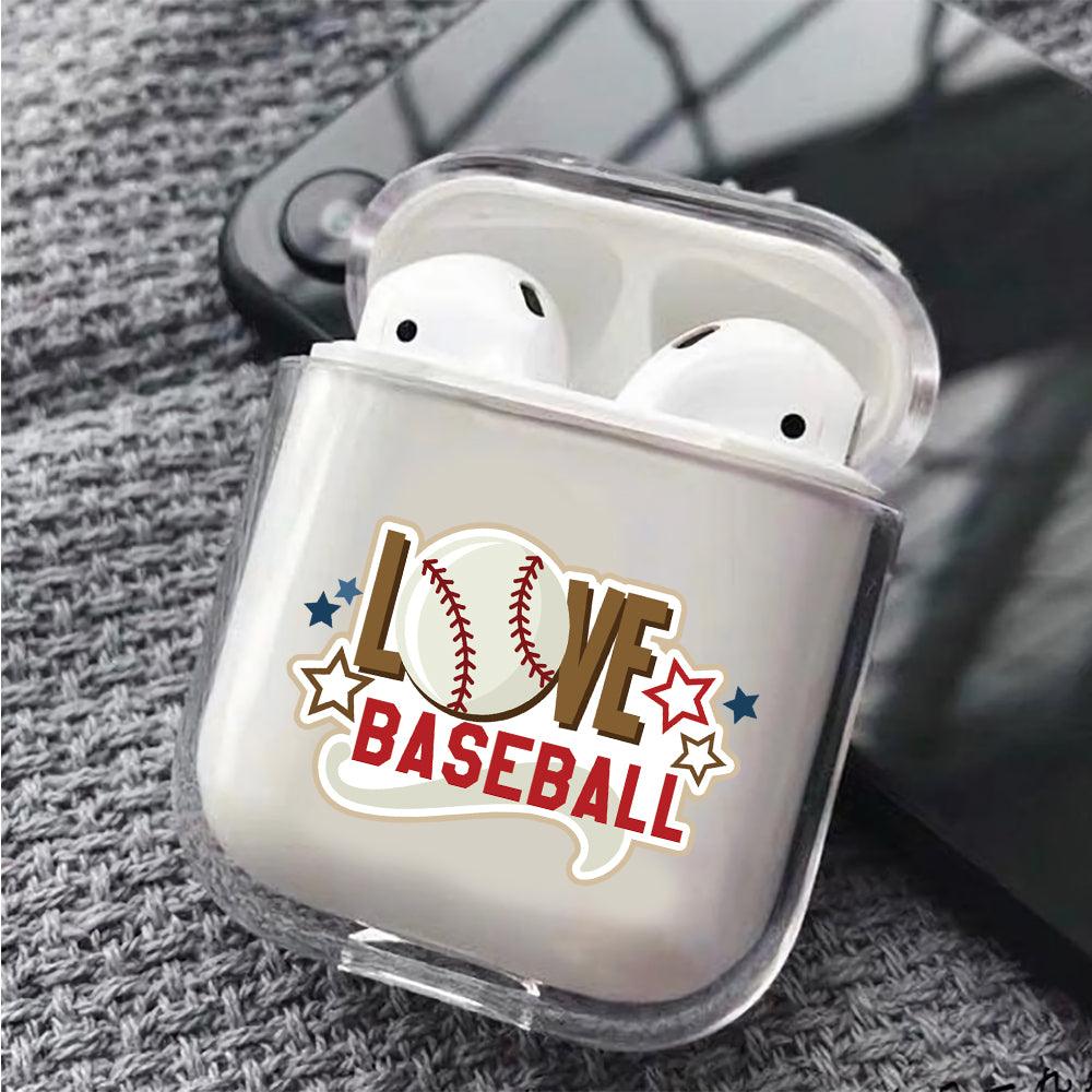 I Love Baseball Protective Clear Case Cover For Apple Airpods-Xtracase