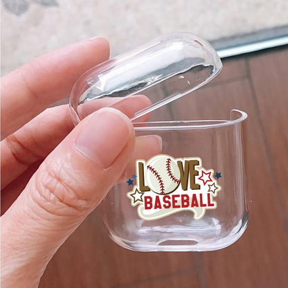 I Love Baseball Protective Clear Case Cover For Apple Airpods-Xtracase