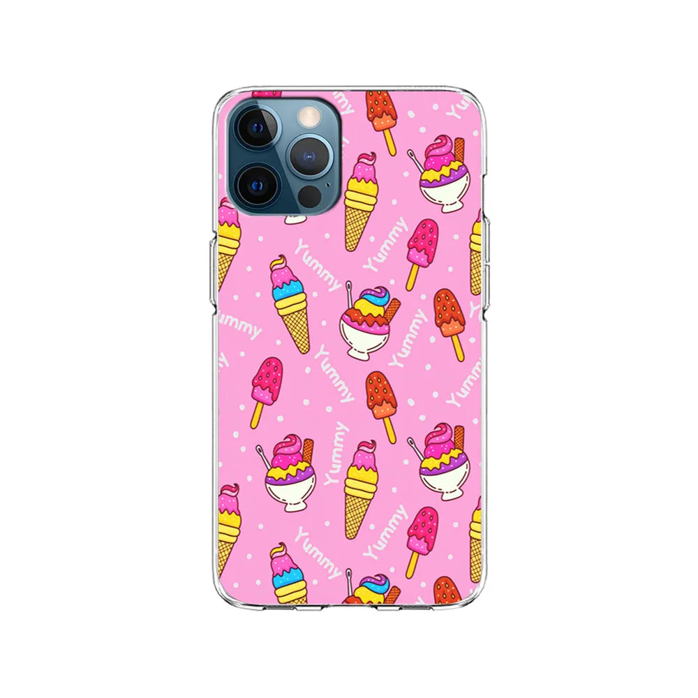Ice Cream Doodle Yummy iPhone 13 Pro Case-Clear Soft Case-Xtracase