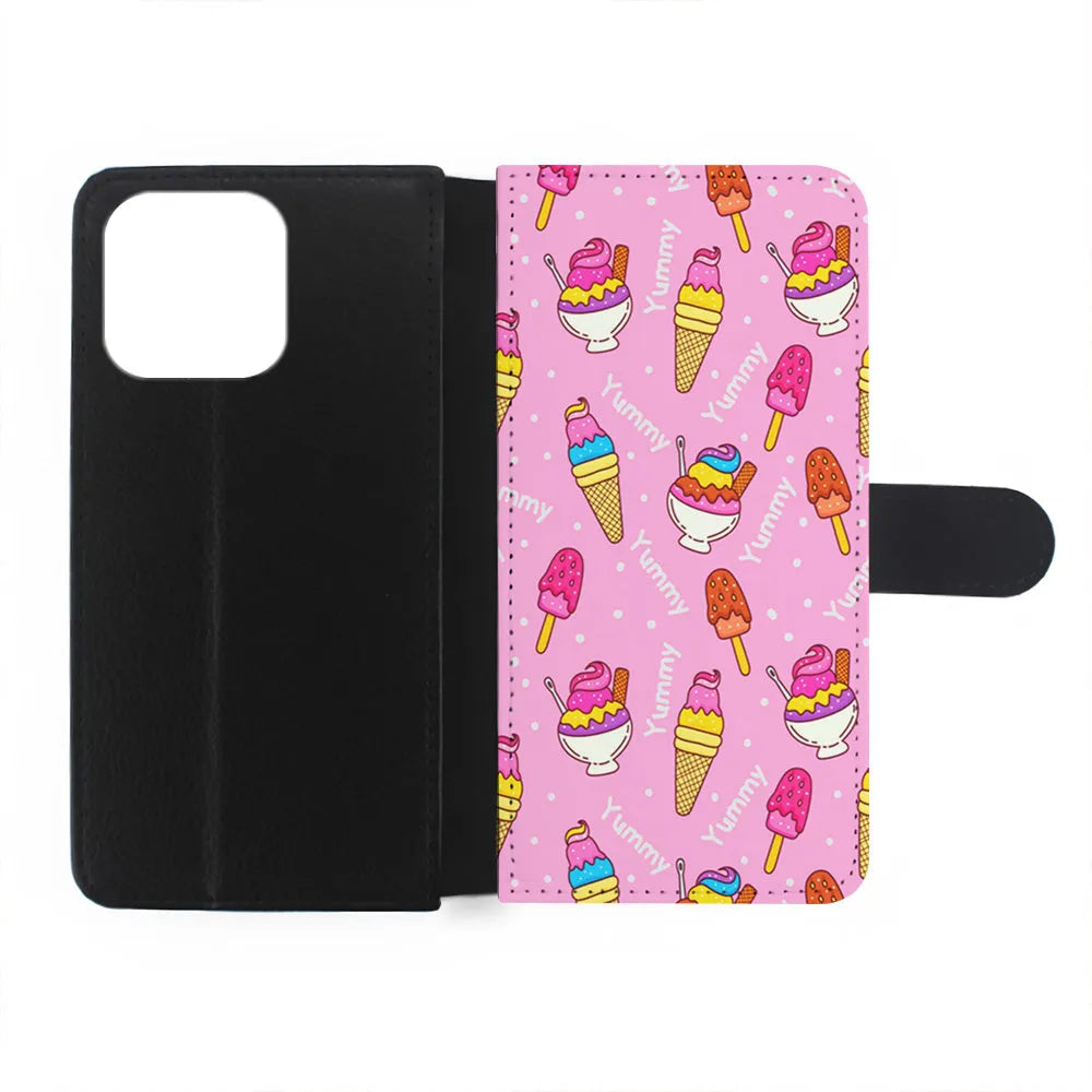 Ice Cream Doodle Yummy iPhone 13 Pro Max Case-Flip Wallet Case-Xtracase