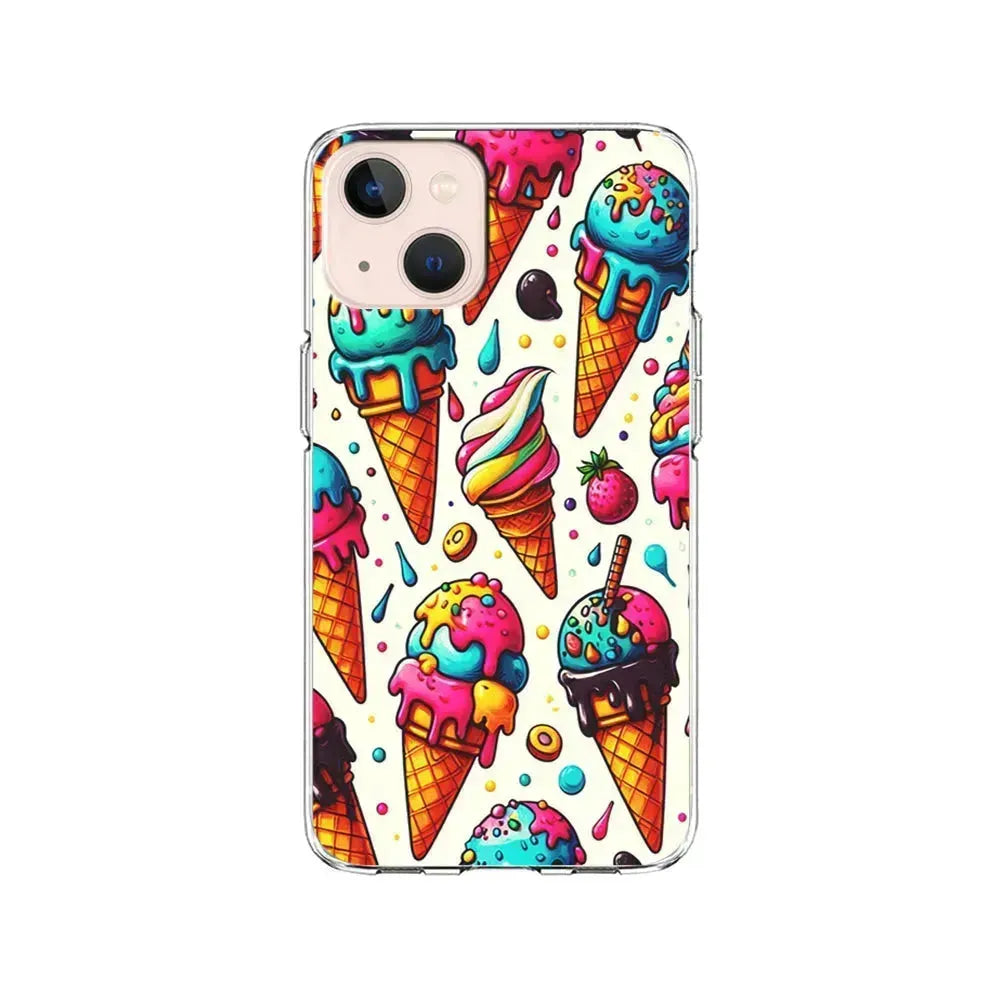 Ice Creams with Different Flavors iPhone 13 Mini Case-Clear Soft Case-Xtracase