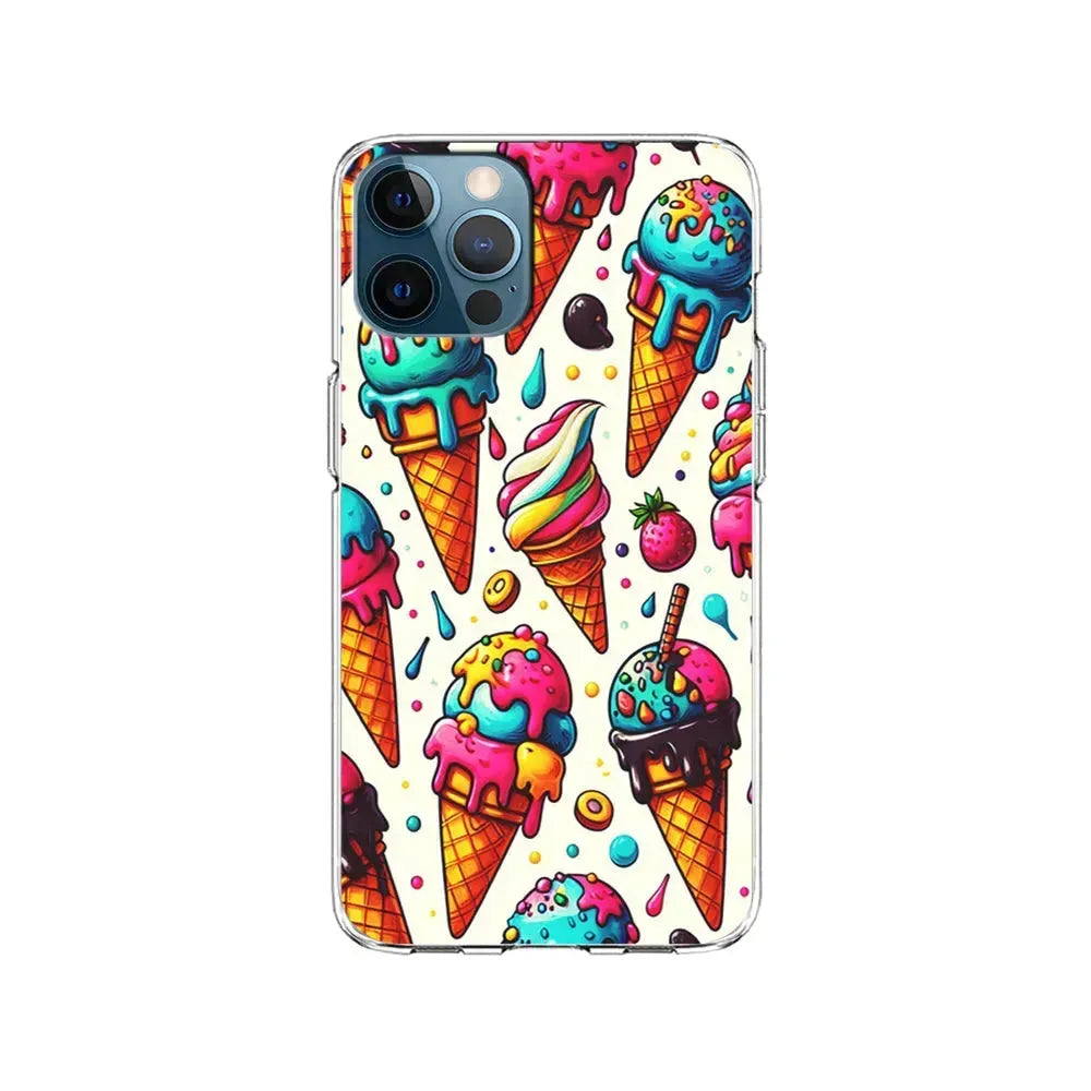 Ice Creams with Different Flavors iPhone 15 Pro Max Case-Clear Soft Case-Xtracase