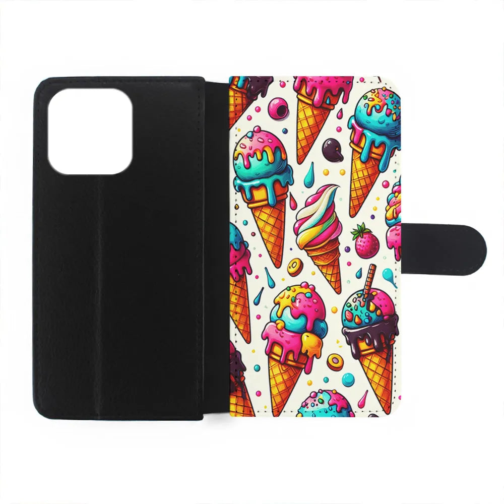 Ice Creams with Different Flavors iPhone 13 Pro Case-Flip Wallet Case-Xtracase