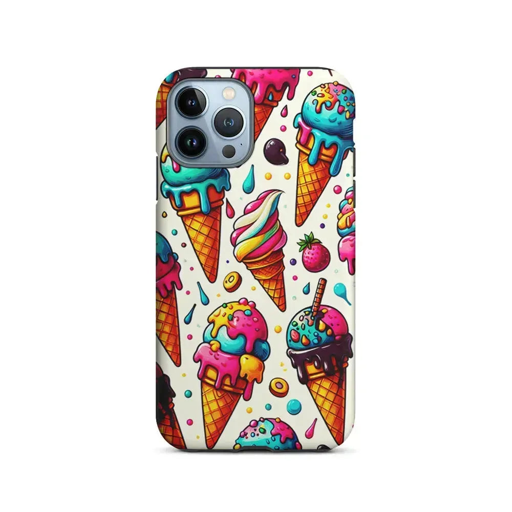 Ice Creams with Different Flavors iPhone 15 Pro Max Case-2 in 1 Tough Case-Xtracase