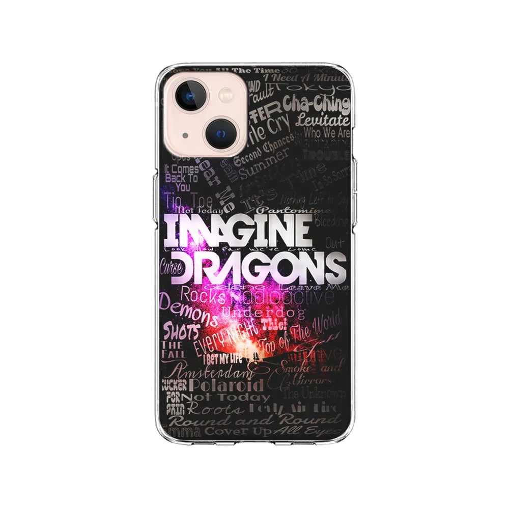Imagine Dragons Lettering Art iPhone 15 Case-Clear Soft Case-Xtracase