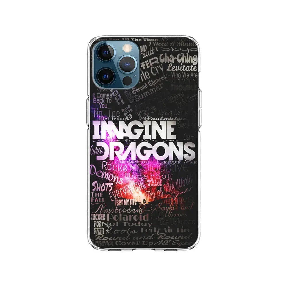 Imagine Dragons Lettering Art iPhone 15 Pro Max Case-Clear Soft Case-Xtracase