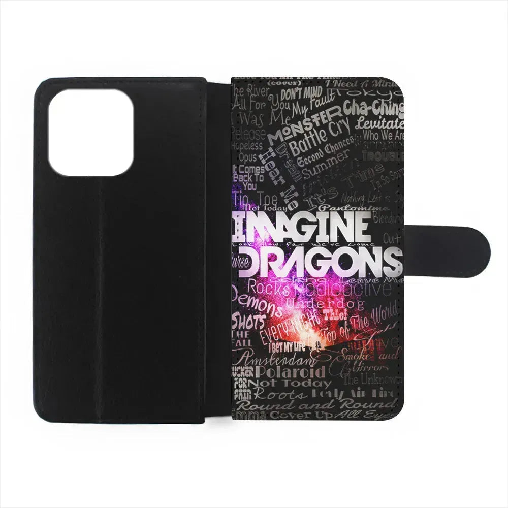 Imagine Dragons Lettering Art iPhone 15 Pro Max Case-Flip Wallet Case-Xtracase