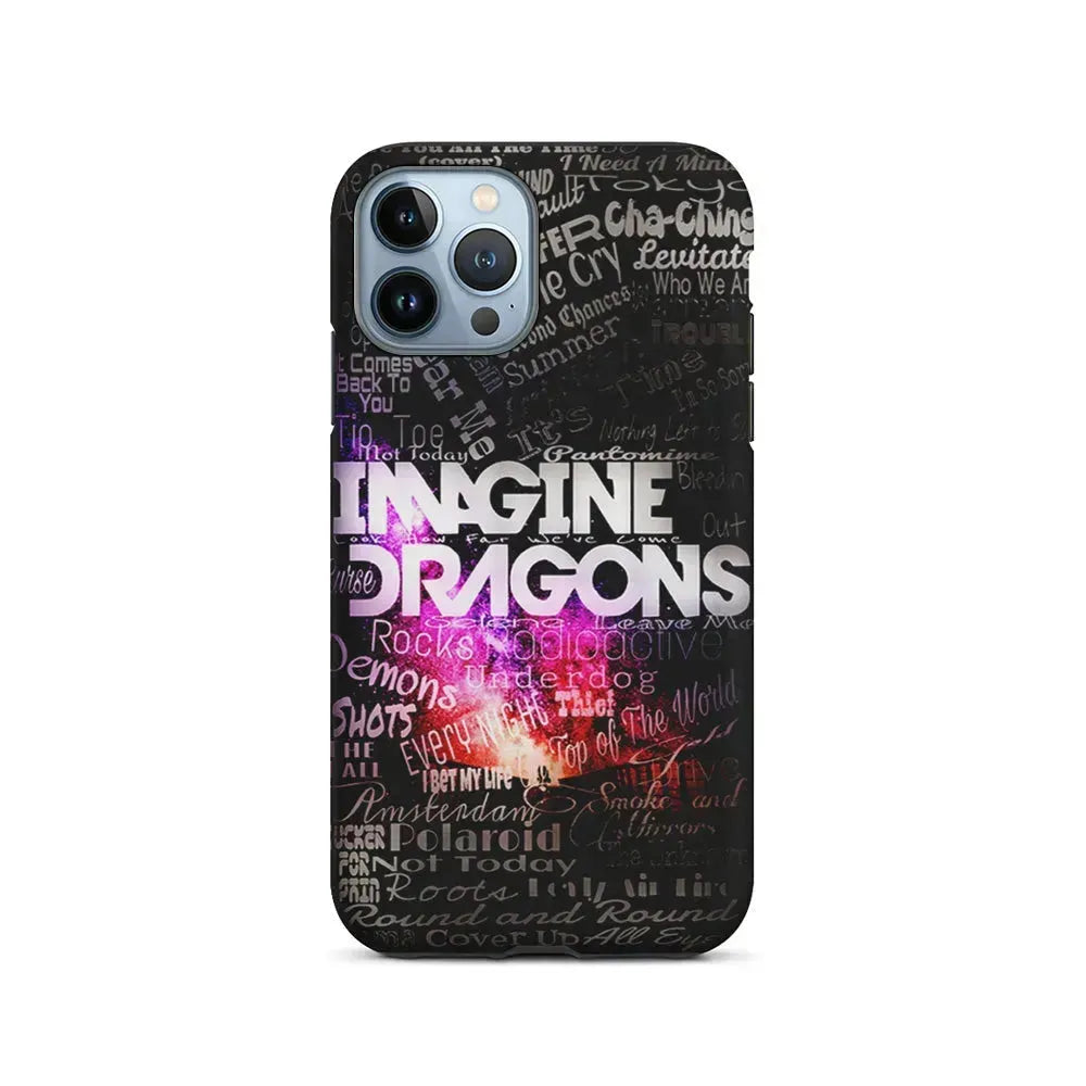 Imagine Dragons Lettering Art iPhone 15 Pro Max Case-2 in 1 Tough Case-Xtracase