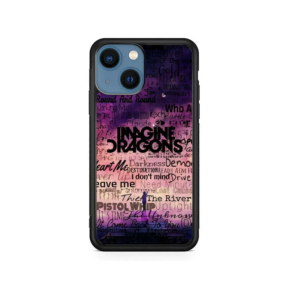 Imagine Dragons Poster Art iPhone 13 Mini Case-Rubber / Black (2D Case)-Xtracase