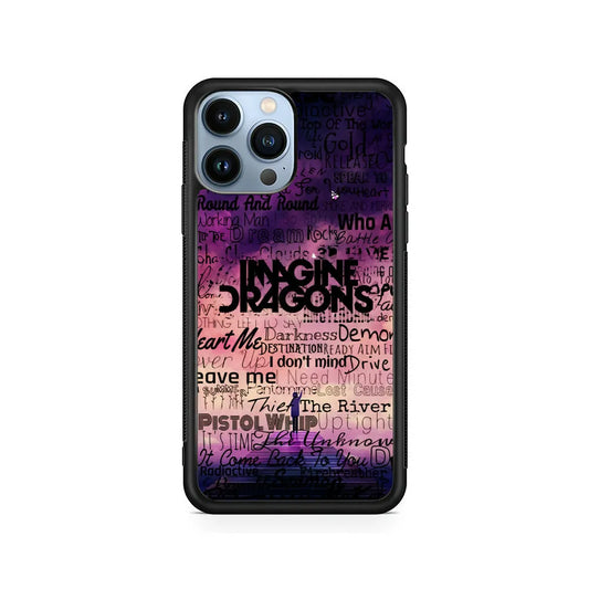 Imagine Dragons Poster Art iPhone 13 Pro Case-Rubber / Black (2D Case)-Xtracase