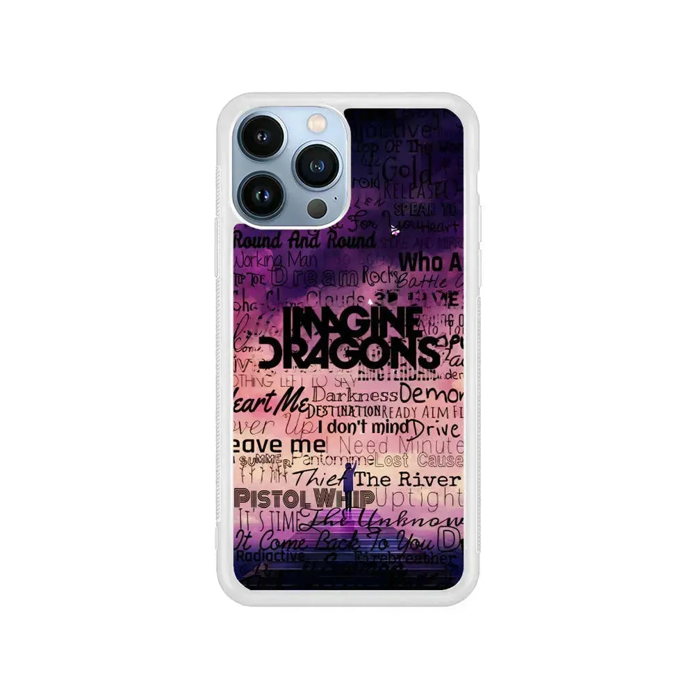 Imagine Dragons Poster Art iPhone 15 Pro Max Case-Rubber / White (2D Case)-Xtracase