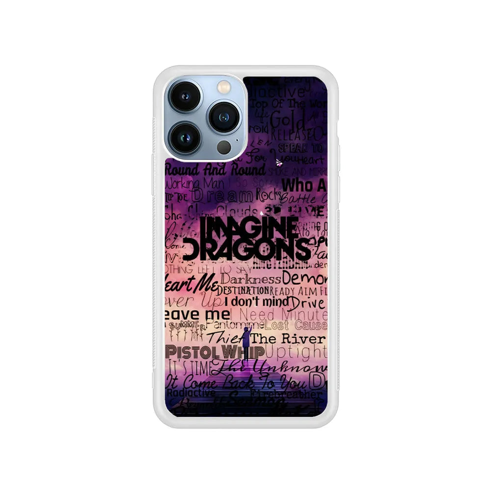 Imagine Dragons Poster Art iPhone 13 Pro Case-Rubber / White (2D Case)-Xtracase