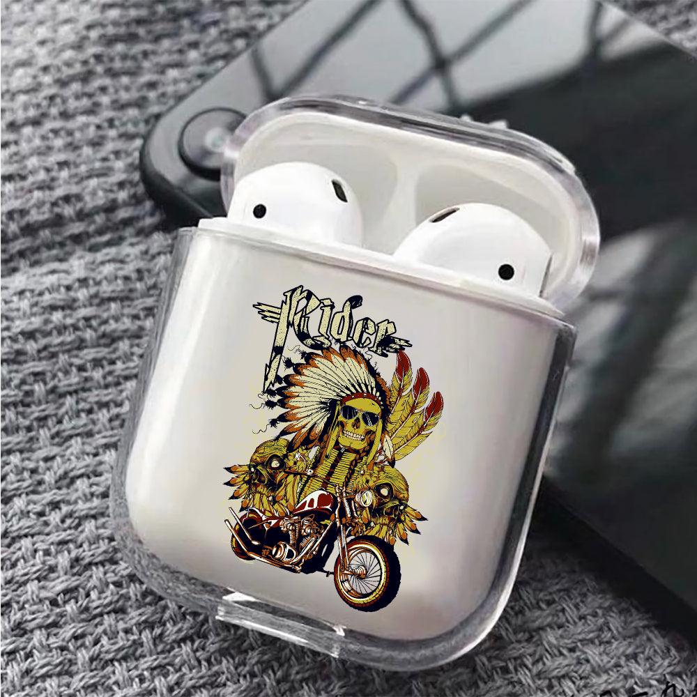 Indian Chief Skull Rider Protective Clear Case Cover For Apple Airpods-Xtracase