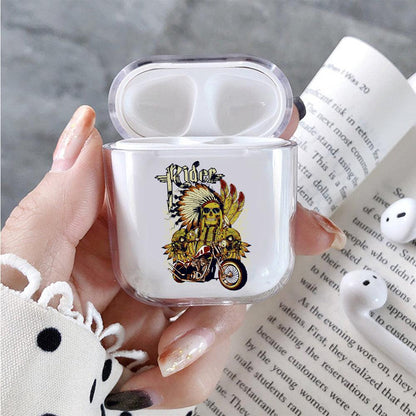 Indian Chief Skull Rider Protective Clear Case Cover For Apple Airpods-Xtracase
