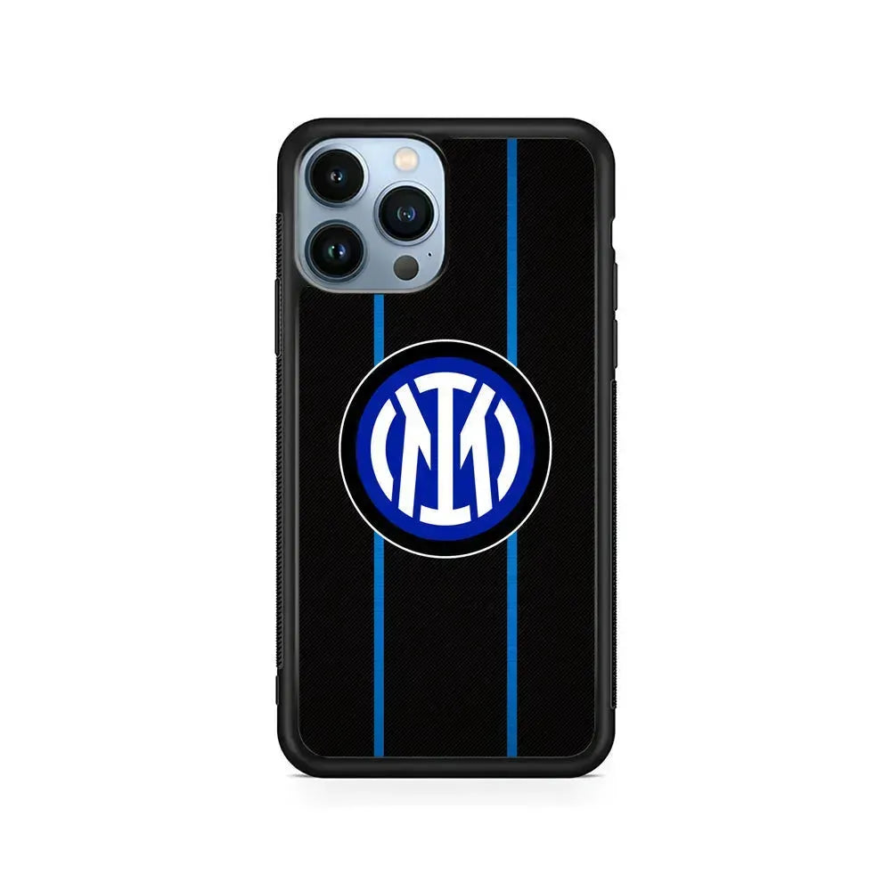 Internazionale Milano Serie A iPhone 15 Pro Max Case-Rubber / Black (2D Case)-Xtracase