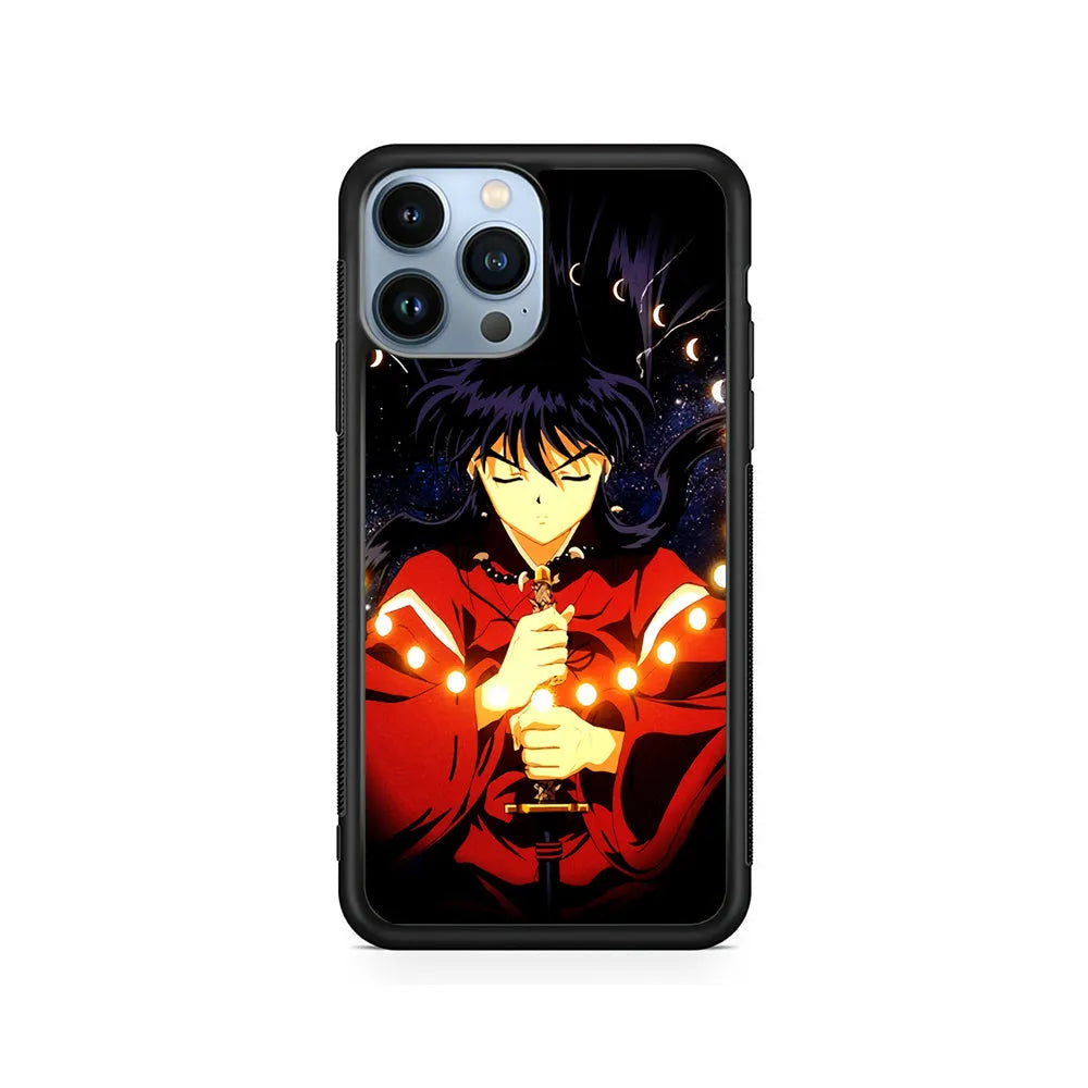Inuyasha Moon Phases iPhone 13 Pro Case-Rubber / Black (2D Case)-Xtracase