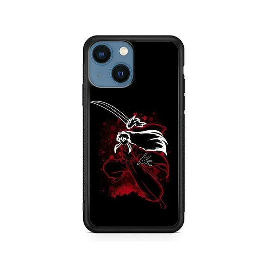 Inuyasha Silhouette iPhone 13 Mini Case-Rubber / Black (2D Case)-Xtracase