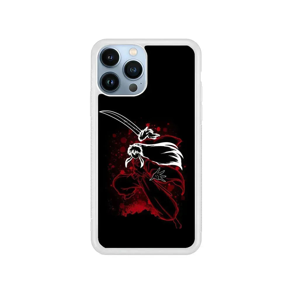 Inuyasha Silhouette iPhone 15 Pro Max Case-Rubber / White (2D Case)-Xtracase