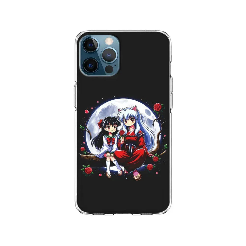 Inuyasha and Kagome Full Moon iPhone 15 Pro Max Case-Clear Soft Case-Xtracase