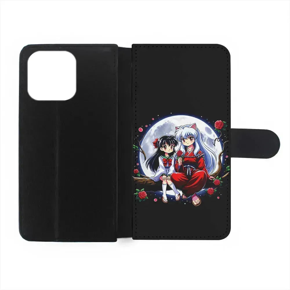 Inuyasha and Kagome Full Moon iPhone 13 Mini Case-Flip Wallet Case-Xtracase