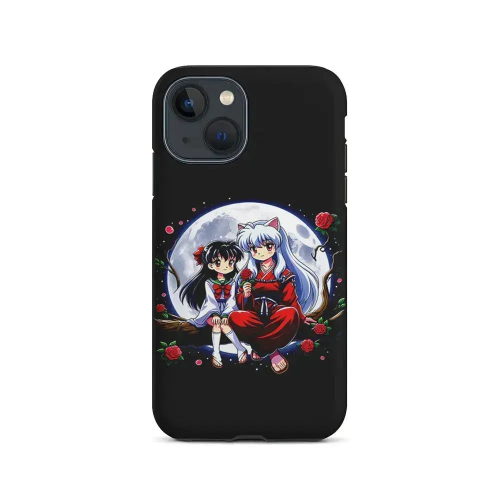 Inuyasha and Kagome Full Moon iPhone 13 Mini Case-2 in 1 Tough Case-Xtracase