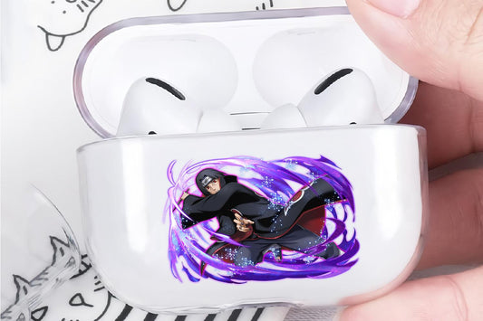 Itachi Uchiha Blazing Purple Protective Clear Case Cover For Apple Airpod Pro-Xtracase