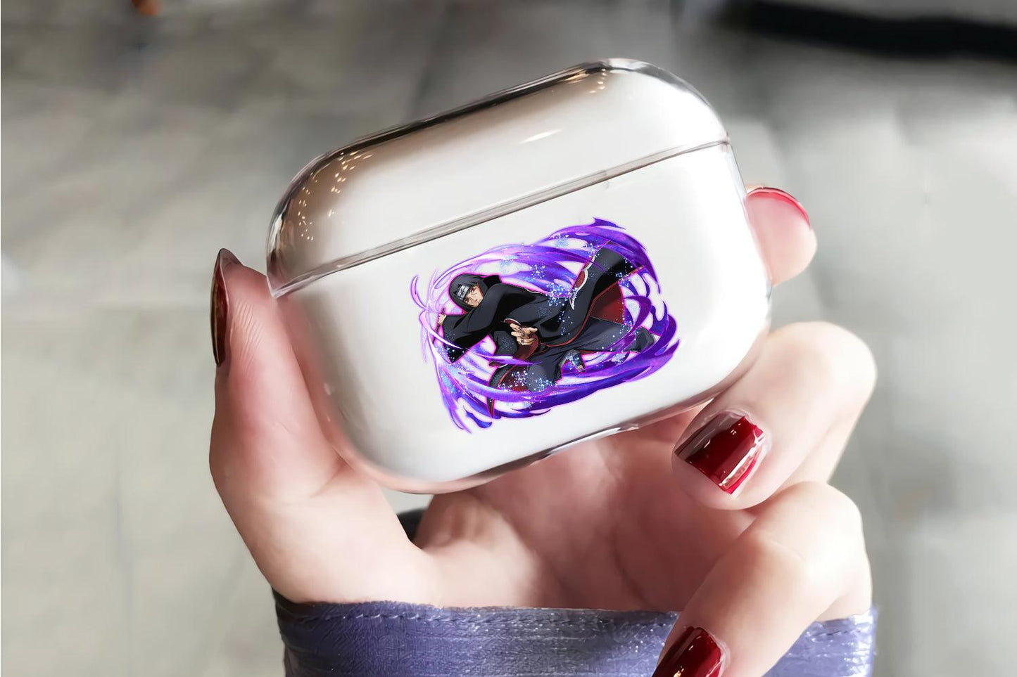 Itachi Uchiha Blazing Purple Apple Airpod Pro 3 Clear Case-Xtracase