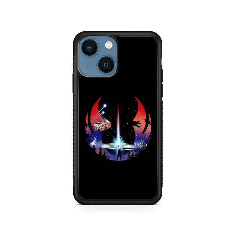 Jedi Order Logo Star Wars iPhone 13 Mini Case-Rubber / Black (2D Case)-Xtracase