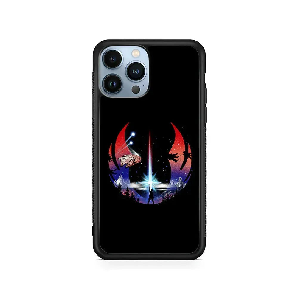 Jedi Order Logo Star Wars iPhone 15 Pro Max Case-Rubber / Black (2D Case)-Xtracase