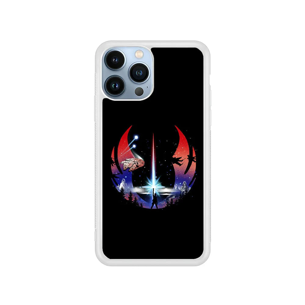Jedi Order Logo Star Wars iPhone 13 Pro Case-Rubber / White (2D Case)-Xtracase