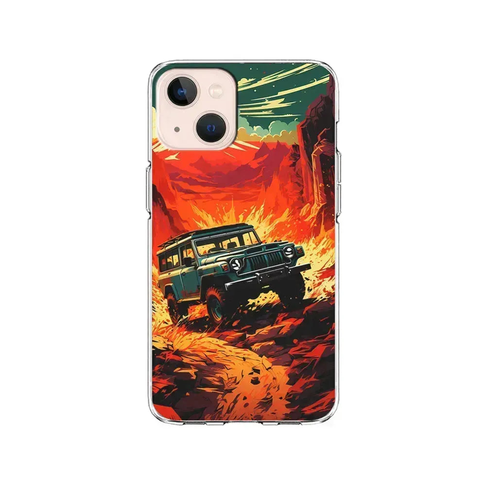 Jeep Offroad Adventure Car iPhone 13 Mini Case-Clear Soft Case-Xtracase