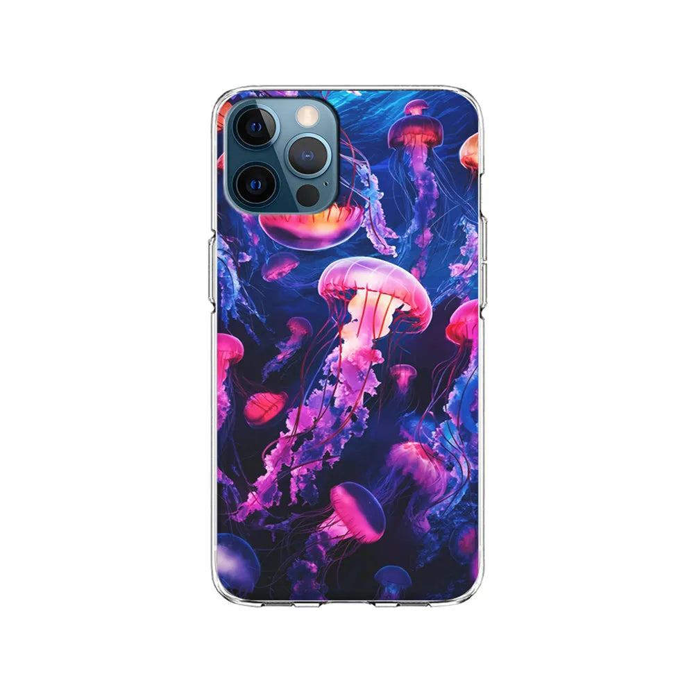 Jellyfish Drifting in The Ocean iPhone 13 Pro Case-Clear Soft Case-Xtracase