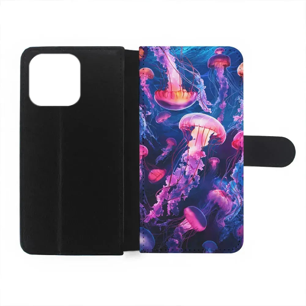 Jellyfish Drifting in The Ocean iPhone 15 Pro Max Case-Flip Wallet Case-Xtracase