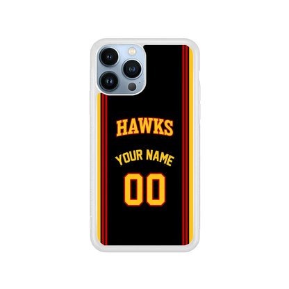 Custom Jersey Atlanta Hawks NBA Phone Case-Black-Rubber / White (2D Case)-Xtracase