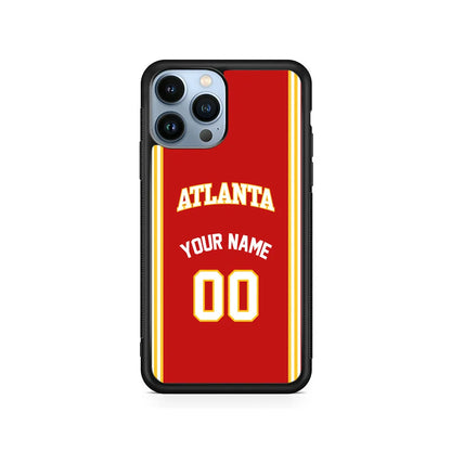Custom Jersey Atlanta Hawks NBA Phone Case-Red-Rubber / Black (2D Case)-Xtracase