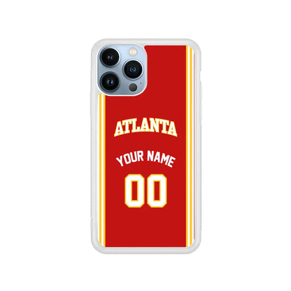 Custom Jersey Atlanta Hawks NBA Phone Case-Red-Rubber / White (2D Case)-Xtracase