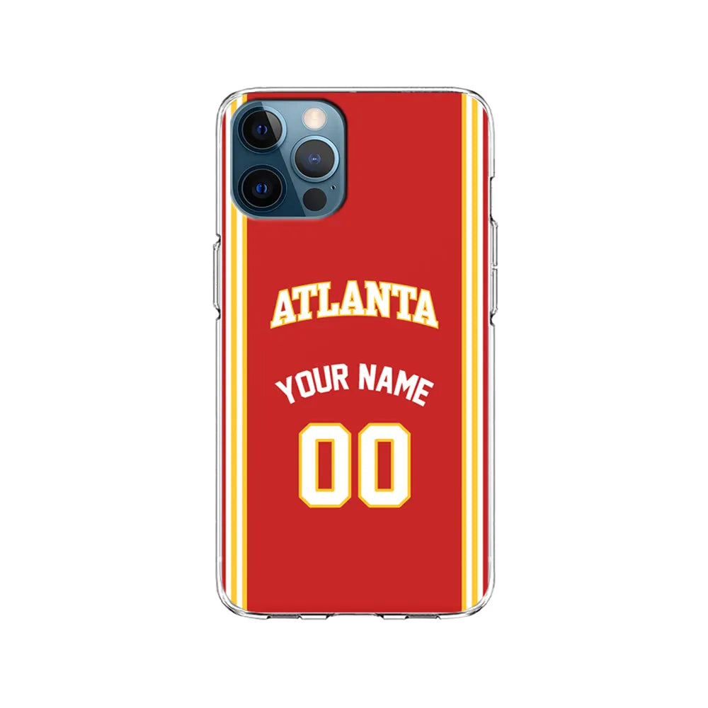 Custom Jersey Atlanta Hawks NBA Phone Case-Red-Clear Soft Case-Xtracase