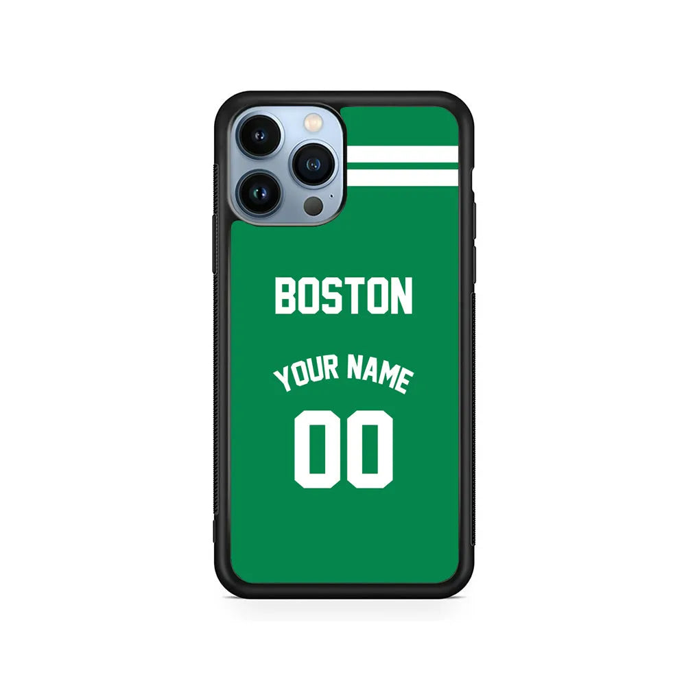Custom Jersey Boston Celtics NBA Phone Case-Green-Rubber / Black (2D Case)-Xtracase