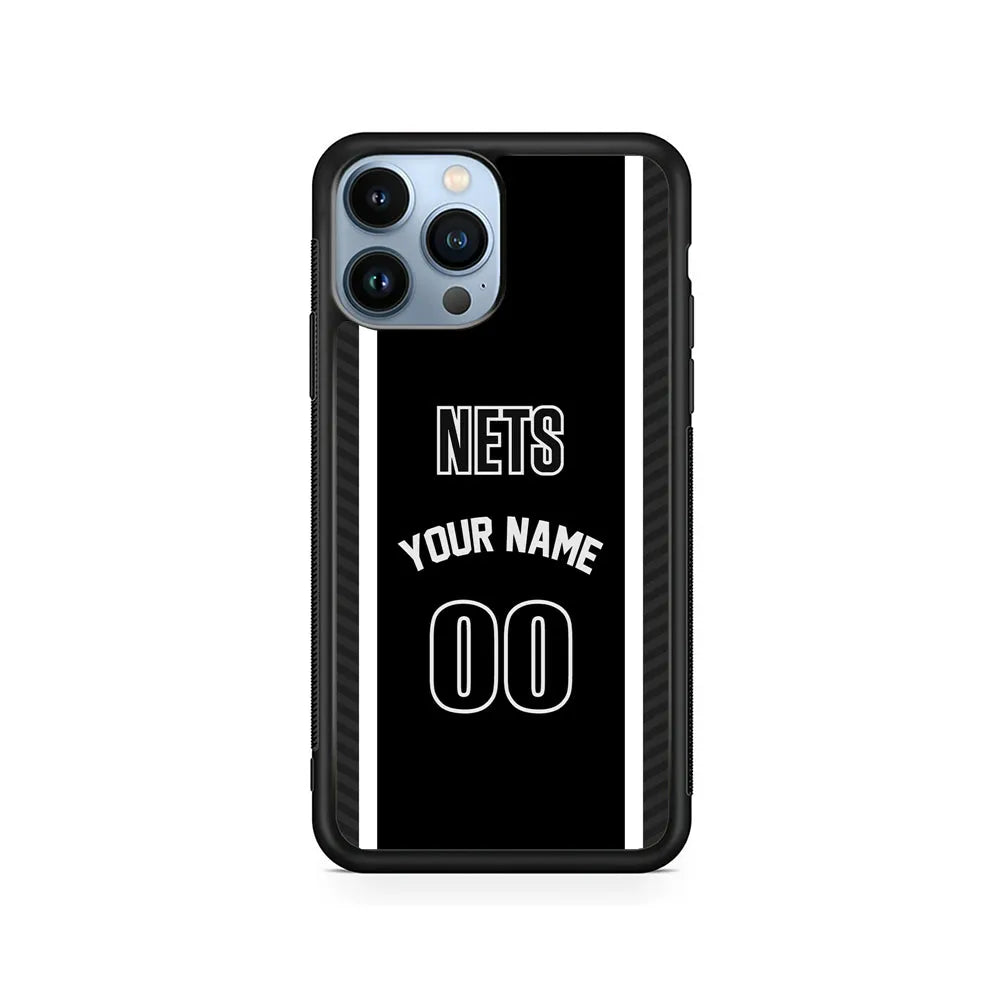 Custom Jersey Brooklyn Nets NBA Phone Case-Black-Rubber / Black (2D Case)-Xtracase