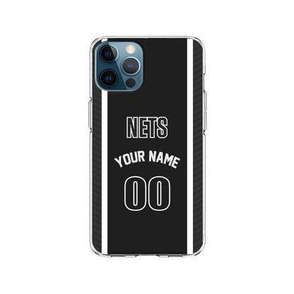 Custom Jersey Brooklyn Nets NBA Phone Case-Black-Clear Soft Case-Xtracase