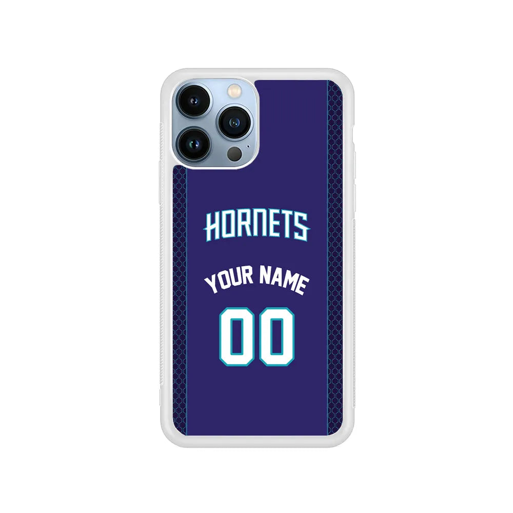 Custom Jersey Charlotte Hornets NBA Phone Case-Purple-Rubber / White (2D Case)-Xtracase