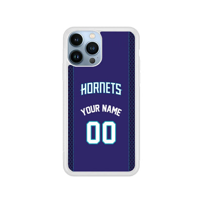 Custom Jersey Charlotte Hornets NBA Phone Case-Purple-Rubber / White (2D Case)-Xtracase