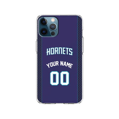 Custom Jersey Charlotte Hornets NBA Phone Case-Purple-Clear Soft Case-Xtracase