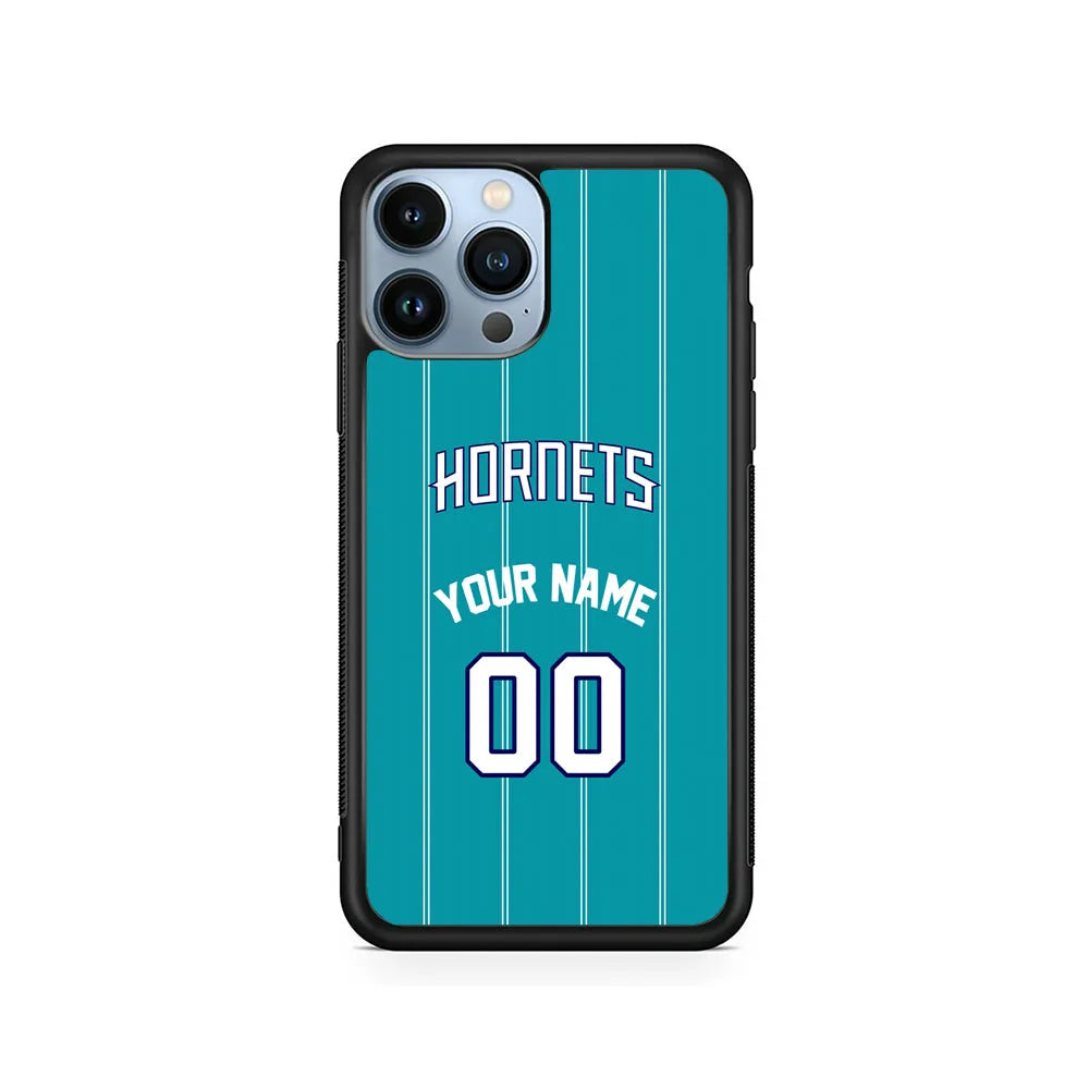 Custom Jersey Charlotte Hornets NBA Phone Case-Teal-Rubber / Black (2D Case)-Xtracase