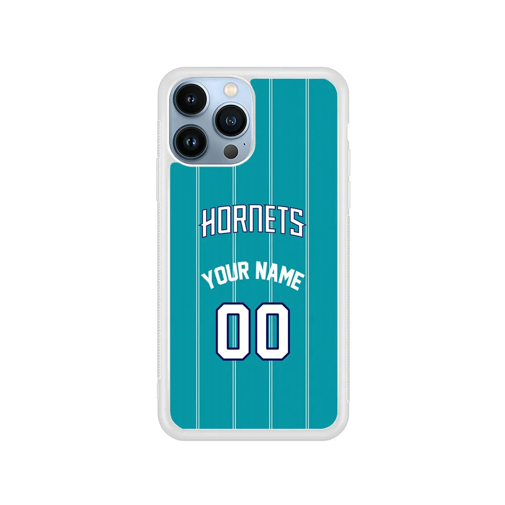 Custom Jersey Charlotte Hornets NBA Phone Case-Teal-Rubber / White (2D Case)-Xtracase