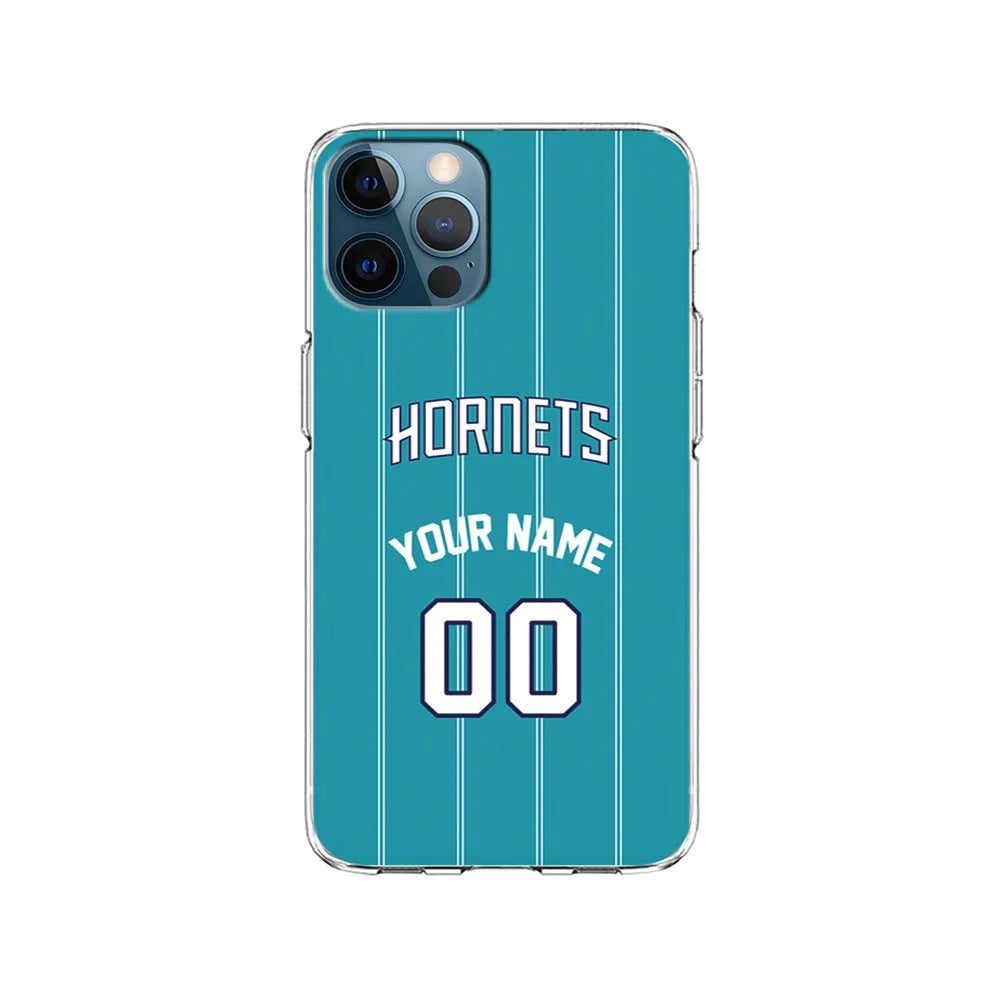 Custom Jersey Charlotte Hornets NBA Phone Case-Teal-Clear Soft Case-Xtracase