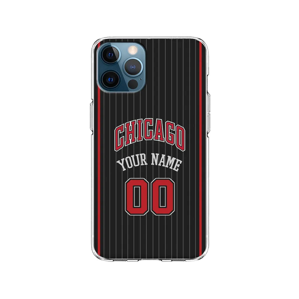 Custom Jersey Chicago Bulls NBA Phone Case-Black-Clear Soft Case-Xtracase
